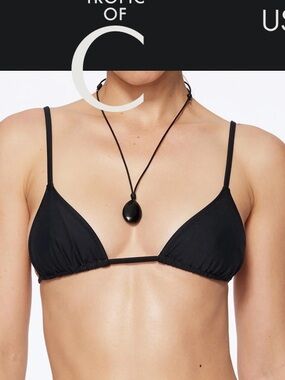 Tropic of c Black Terra Minimal equator bikini top small